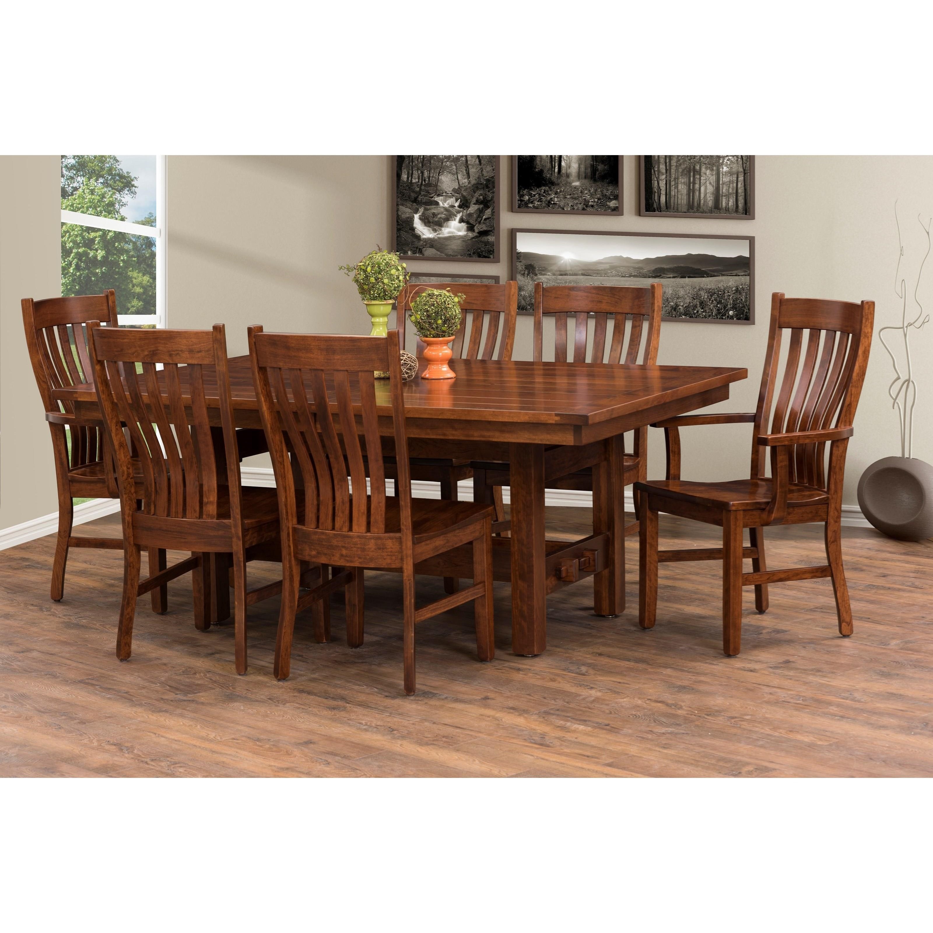 Trailway Amish Wood Sutter Mills STM4872-1L 48 x 72" Trestle Dining